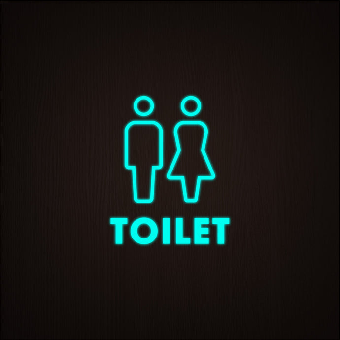 暗闇で光る TOILET トイレットピクト 蓄光カッティングステッカー（屋内用 /C002）