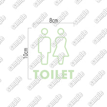 画像をギャラリービューアに読み込む, 暗闇で光る TOILET トイレットピクト 蓄光カッティングステッカー（屋内用 /C002）
