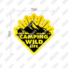 画像をギャラリービューアに読み込む, キャンピング ワイルドライフ シールステッカー《CAMPING WILD LIFE》（超防水・防滴 UVカット 屋外使用可 /S125）
