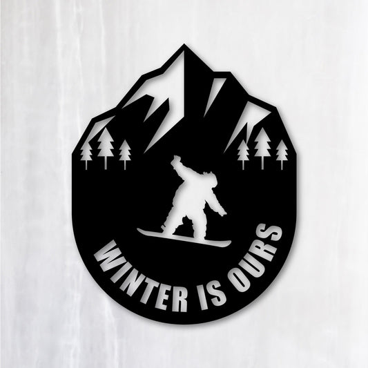 スノーボード《WINTER IS OURS》カッティングステッカー