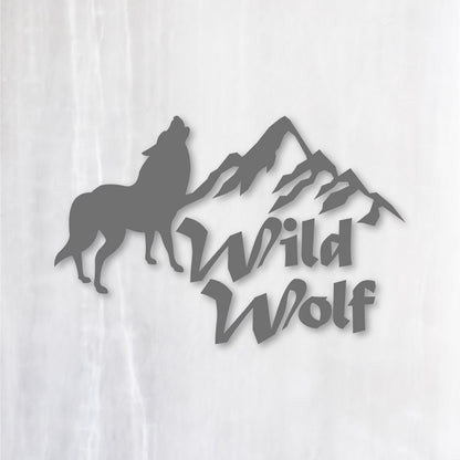 ワイルドウルフ《Wild Wolf》カッティングステッカー グレー