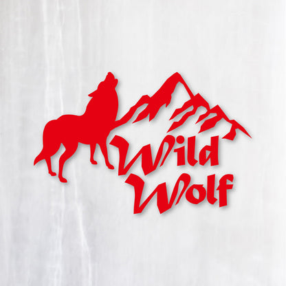 ワイルドウルフ《Wild Wolf》カッティングステッカー レッド