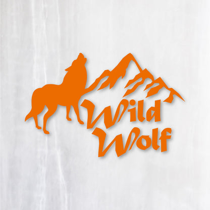 ワイルドウルフ《Wild Wolf》カッティングステッカー オレンジ
