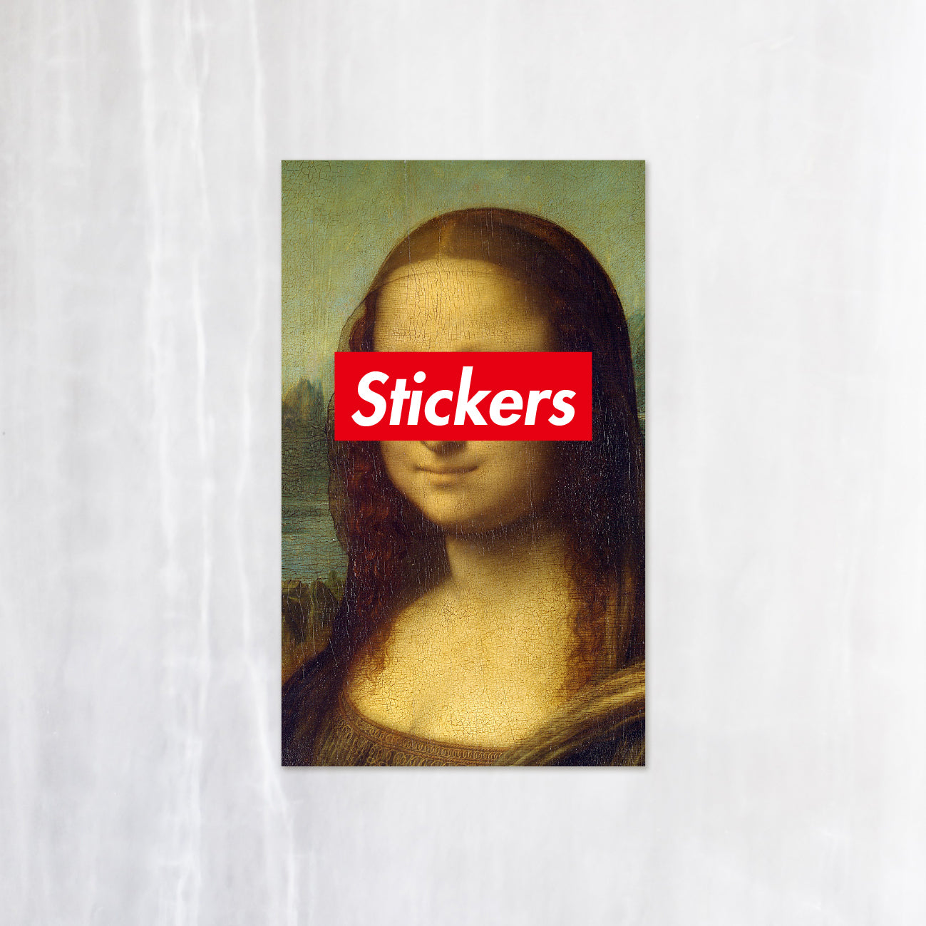 モナリザ ボックスロゴ オリジナル シールステッカー/2サイズ×5枚セット《BOX LOGO Mona Lisa》（超防水・防滴 UVカット  屋外使用可 /S270）