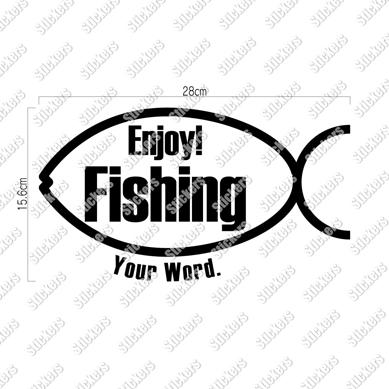 エンジョイ フィッシング カッティングステッカー《Enjoy Fishing》（名入れOK 超防水・防滴 UVカット 屋外使用可 /C009）