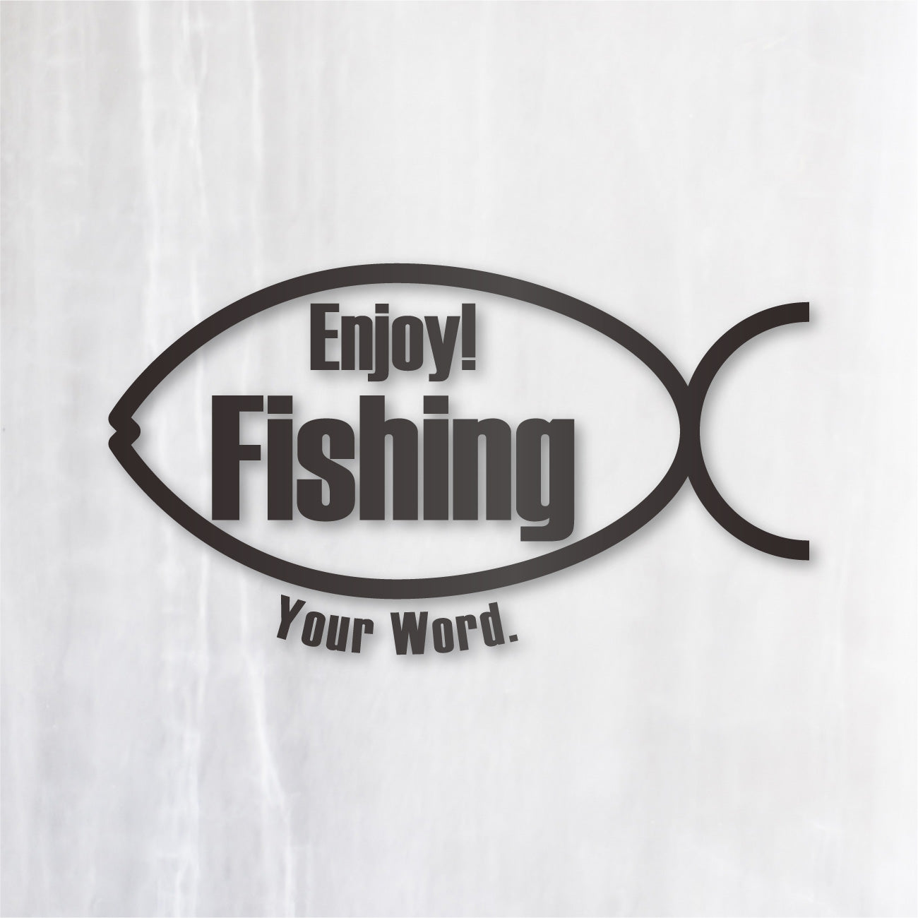 エンジョイ フィッシング カッティングステッカー《Enjoy Fishing》（名入れOK 超防水・防滴 UVカット 屋外使用可 /C009）