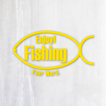 画像をギャラリービューアに読み込む, エンジョイ フィッシング カッティングステッカー《Enjoy Fishing》（名入れOK 超防水・防滴 UVカット 屋外使用可 /C009）
