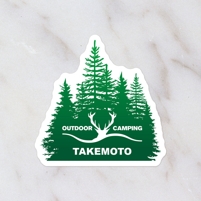 アウトドア キャンピング シールステッカー《OUTDOOR CAMPING》（名入れOK 超防水・防滴 UVカット 屋外使用可 /S167）