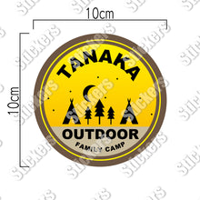 画像をギャラリービューアに読み込む, アウトドアキャンプ シールステッカー《OUTDOOR CAMP》（名入れOK 超防水・防滴 UVカット 屋外使用可 /S200）
