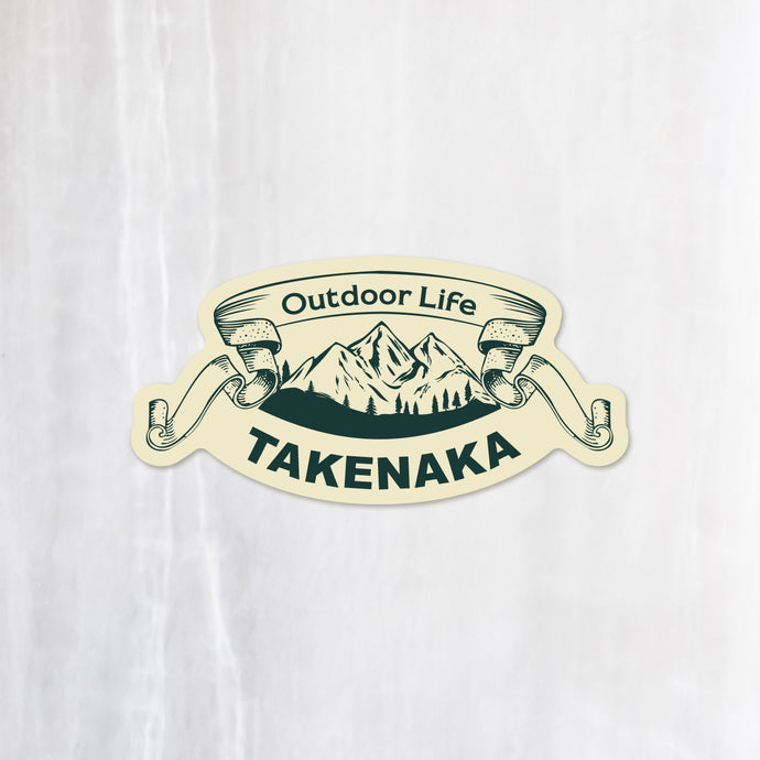 アウトドアライフ シールステッカー《Outdoor Life》（名入れOK 超防水・防滴 UVカット 屋外使用可 /S165）