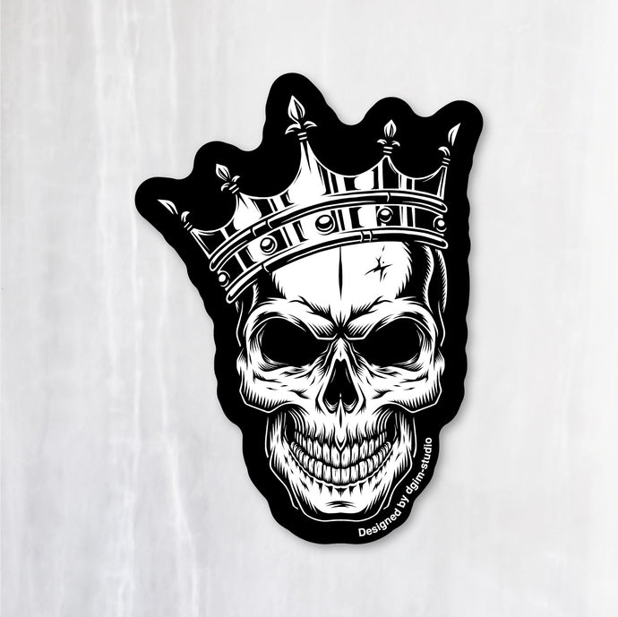 スカルキング シールステッカー《Skull with Crown》（超防水・防滴 UVカット 屋外使用可 /S384）